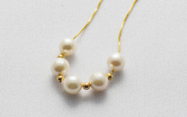 Exquisite Akoya Pearl Quintet Necklace - Image 2