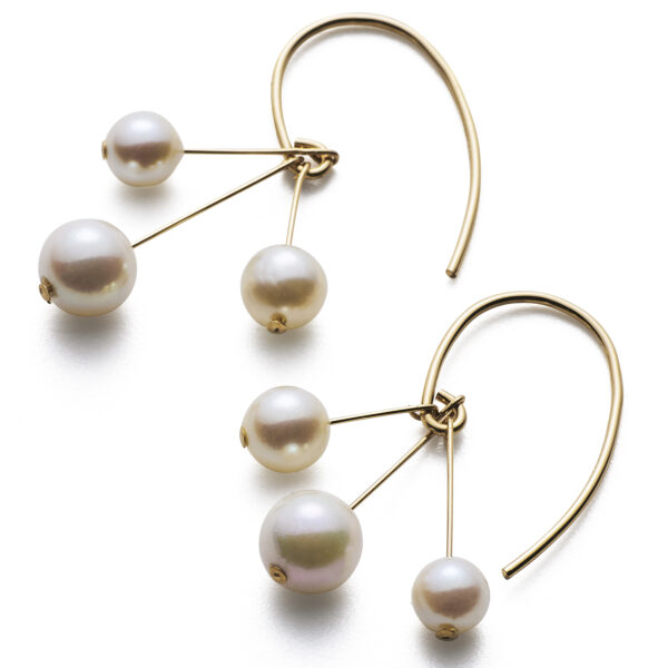 Elegant Akoya and Freshwater Pearl Hook Earrings - Image 3