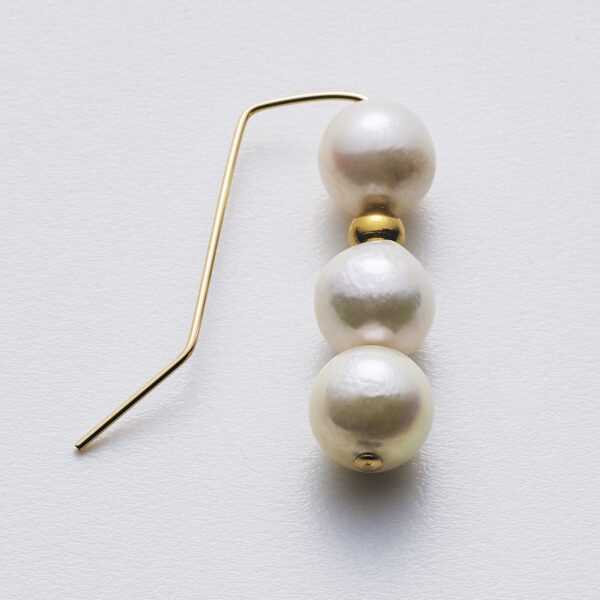 Triple Akoya Pearl Hook Earrings - Image 2