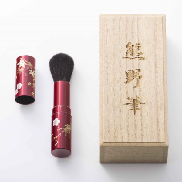 Portable Spring and Autumn Maki-e Brush (Red) [With Paulownia Box]