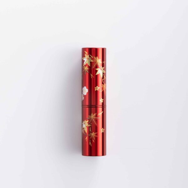 Portable Spring and Autumn Maki-e Brush (Red) [With Paulownia Box] - Image 2