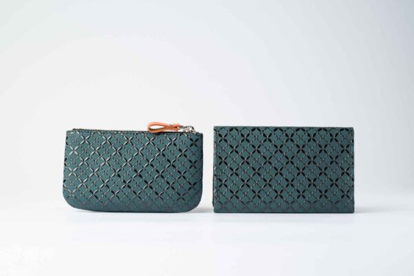 HISOCA Green Shippou Tsugi F Coin Case 02 & Business Card Case - Image 2