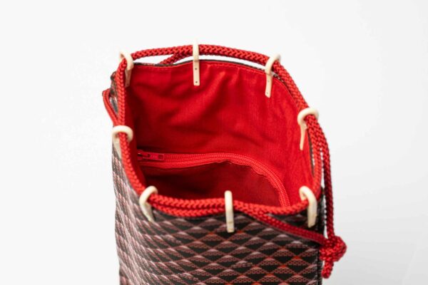 Takane Red Large Gassai Bag with Gusset - Image 4