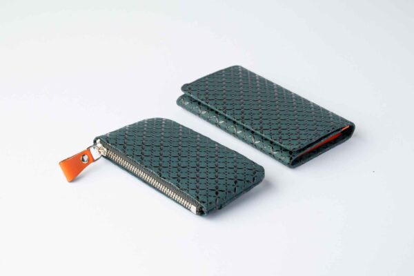 HISOCA Green Shippou Tsugi F Coin Case 02 & Business Card Case - Image 3