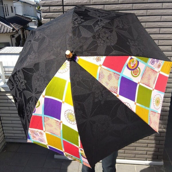 Japanese Kimono Fabric Parasol “Sai” - Image 2