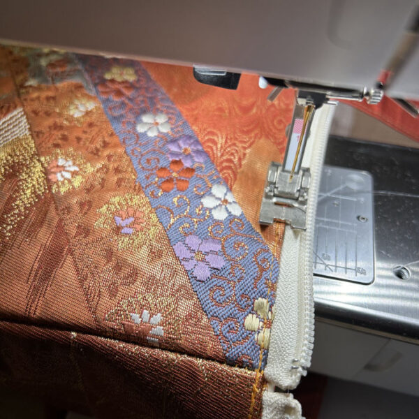Tote Bag Made from Kimono Obi – “Brick Red” - Image 3
