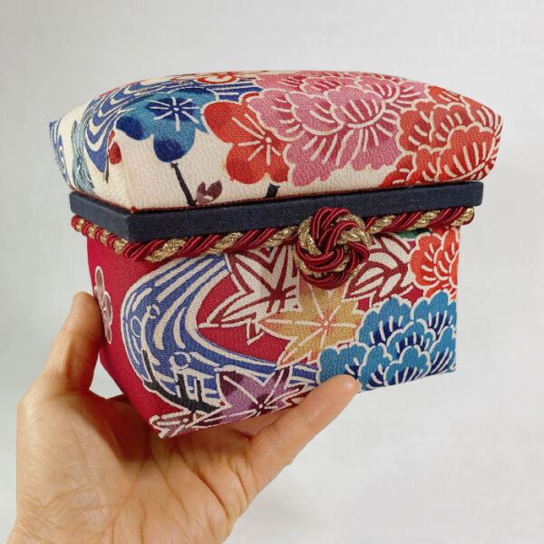 Kimono Art Box – Bingata-Inspired Furisode Silk with Floral Motifs - Image 3