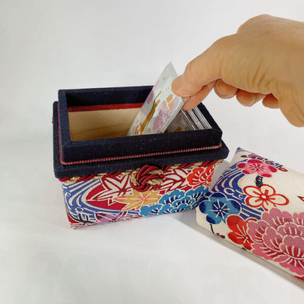 Kimono Art Box – Bingata-Inspired Furisode Silk with Floral Motifs - Image 4