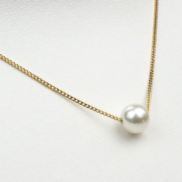 Akoya Pearl Single Bead Necklace (Gold Chain) - Image 2