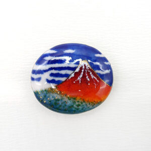 「hokusai katsushika’s thirty six views of mount fuji: fine wind, clear weather」brooch