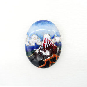 「hokusai katsushika’s thirty six views of mount fuji: white rain below the mountain」cloisonné brooch
