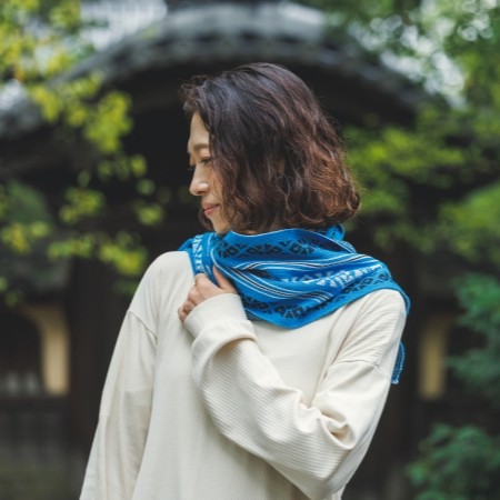 hakata kenjō pattern organic cotton stole(pink)