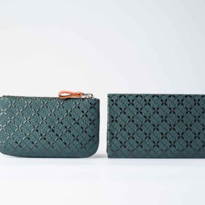 hisoca green shippou tsugi f coin case 02 & business card case