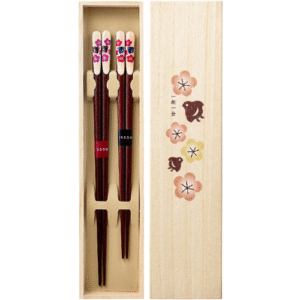 couple’s chopsticks 3 design set (ume kazari, oh hanabi, chidori)