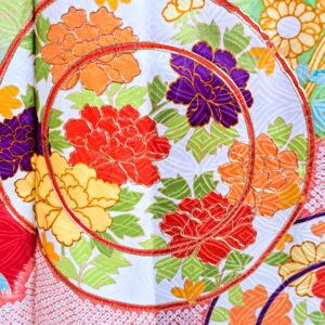 cloud layered auspicious flower and plant pattern long sleeved kimono gown