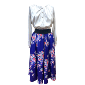 flare skirt with kyo yuzen dyeing