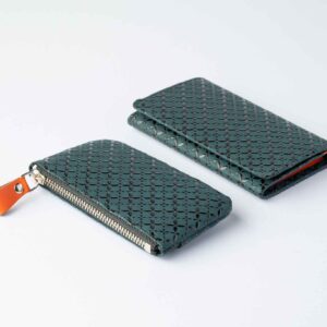 hisoca green shippou tsugi f coin case 02 & business card case