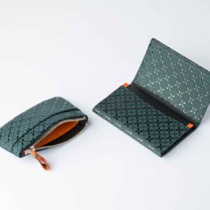 hisoca green shippou tsugi f coin case 02 & business card case