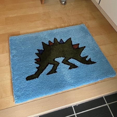 tufted dinosaur rug :stegosaurus