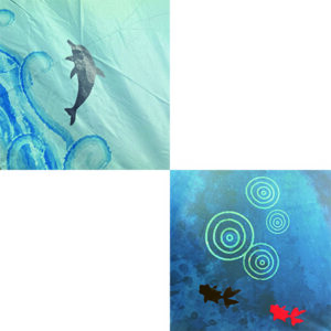 dolphin and goldfish patterns all weather long umbrella ( set of 2 )