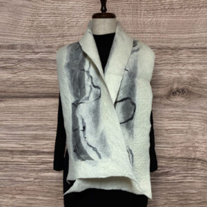 ink writing shawl (white)