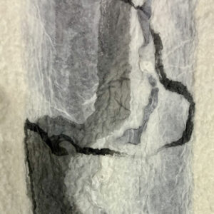 ink writing shawl (white)