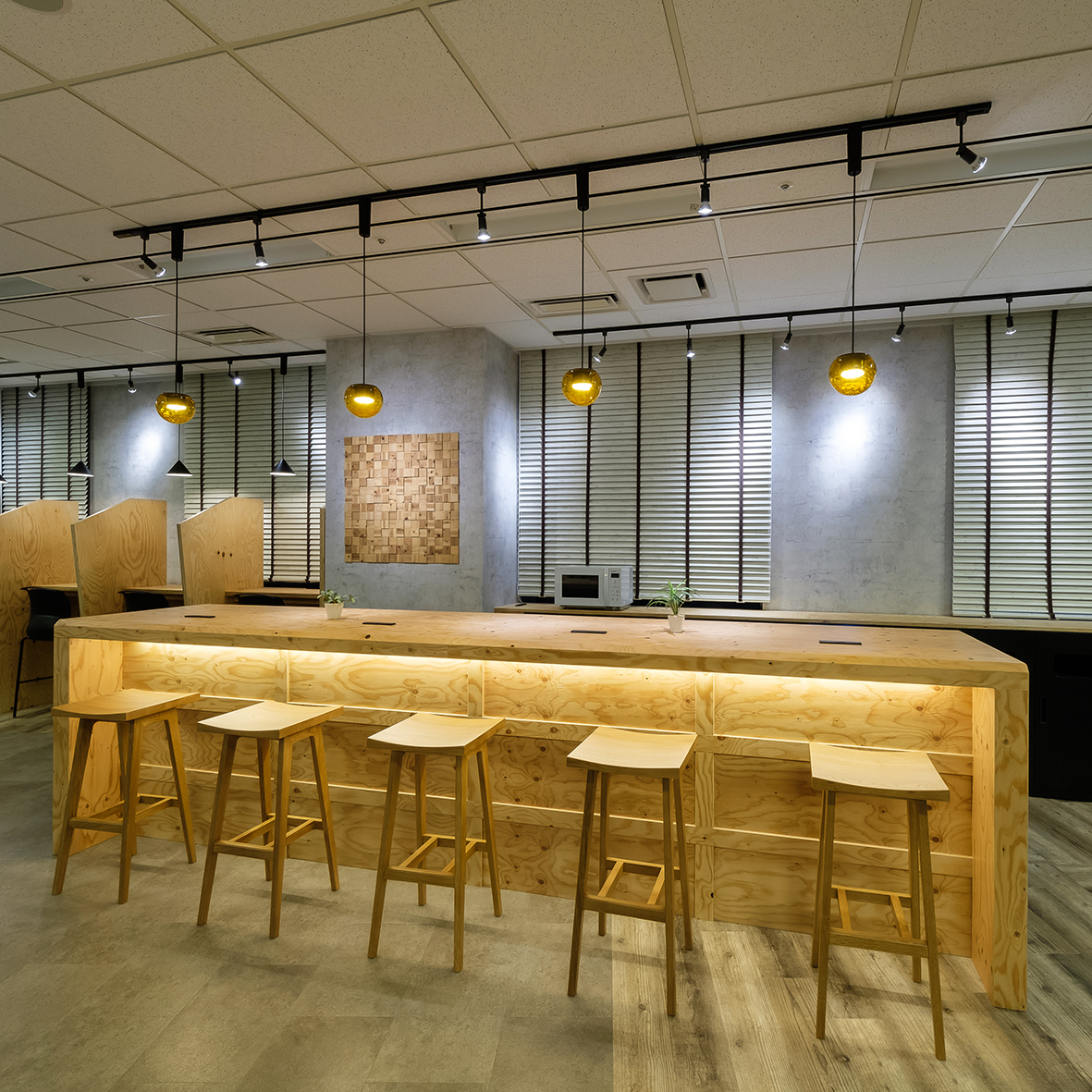 native wood mosaic hinoki style