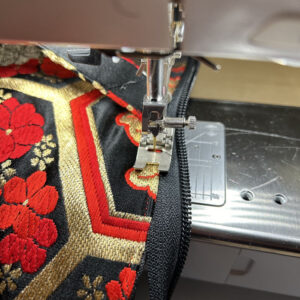 tote bag made from kimono obi – “black”