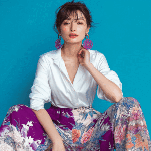 One-of-a-Kind Kimono Flare Pants – Vintage Furisode Silk with Peony & Bamboo Garden Motif