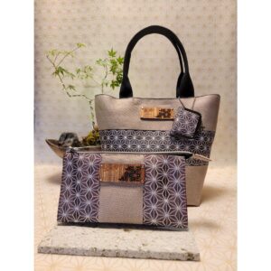 Asanoha Pattern "Coral" 3-Piece Set (Tote Bag, Wallet) ※Includes a Mini Clasp Coin Purse
