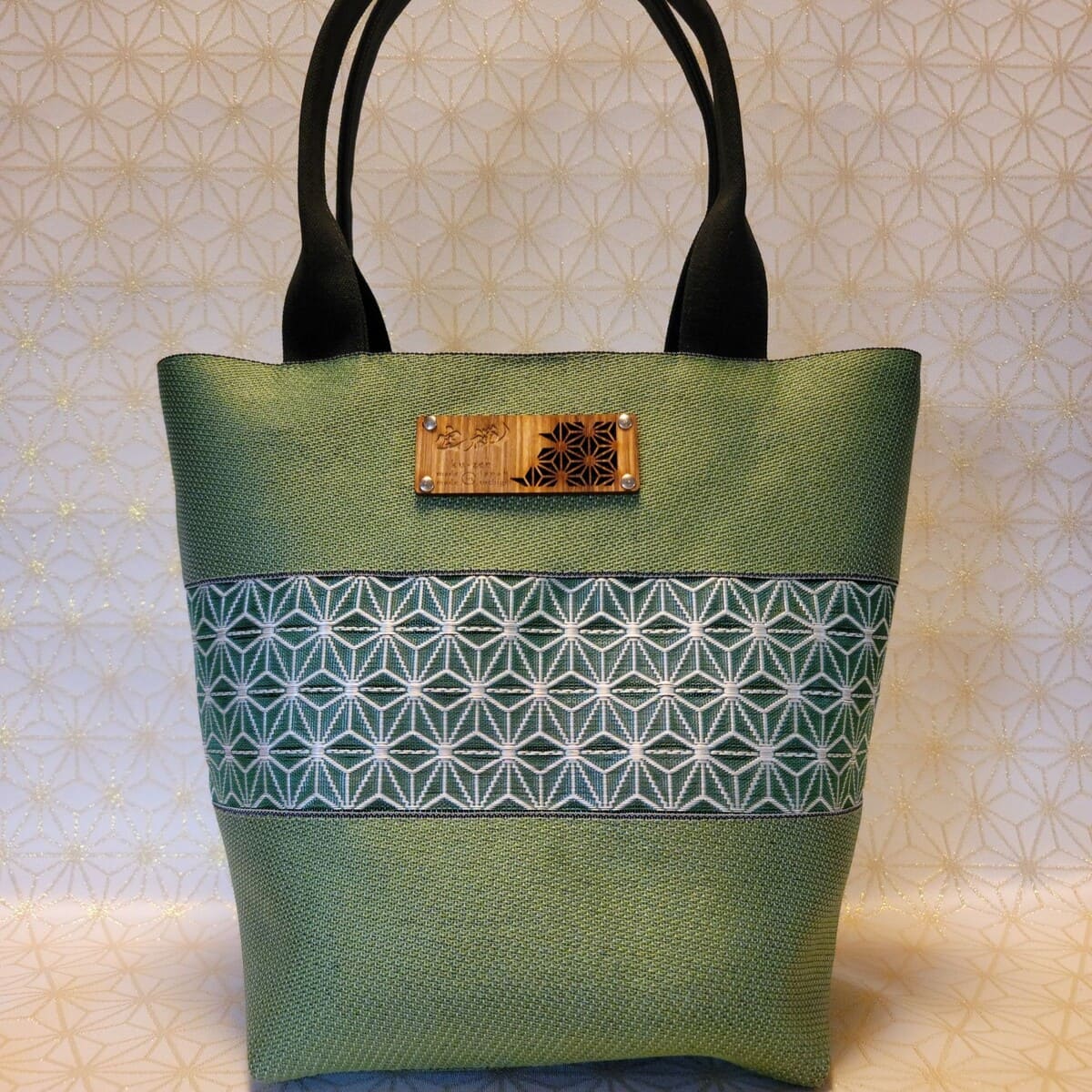 Asanoha Pattern "Mugwort" 3-Piece Set (Tote Bag, Wallet) ※Includes a Mini Clasp Coin Purse - Image 2