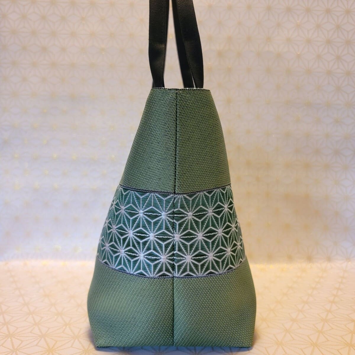 Asanoha Pattern "Mugwort" 3-Piece Set (Tote Bag, Wallet) ※Includes a Mini Clasp Coin Purse - Image 4